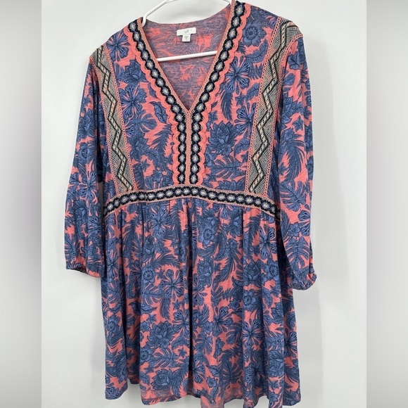 J Jill Embroidered Tunic Peasant Top M Rayon. - Picture 1 of 5